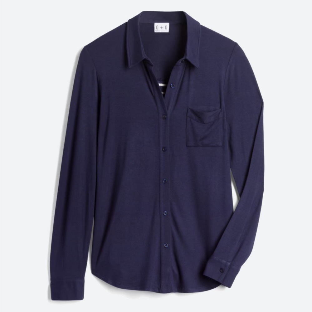 Olive & Oak - bought from stitch fix. Navy blue button down Blouse. Size XL